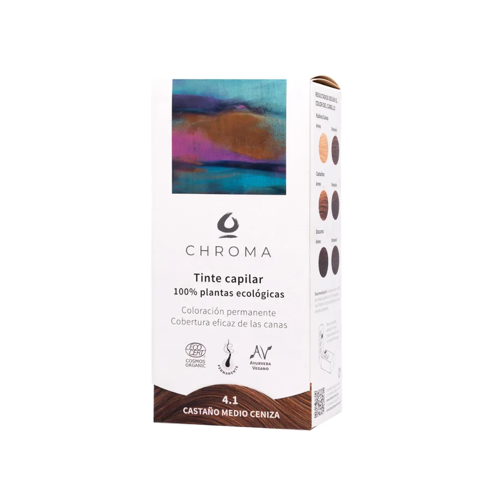 Chroma Tinte Natural 4.1 Castaño Medio Ceniza 100g